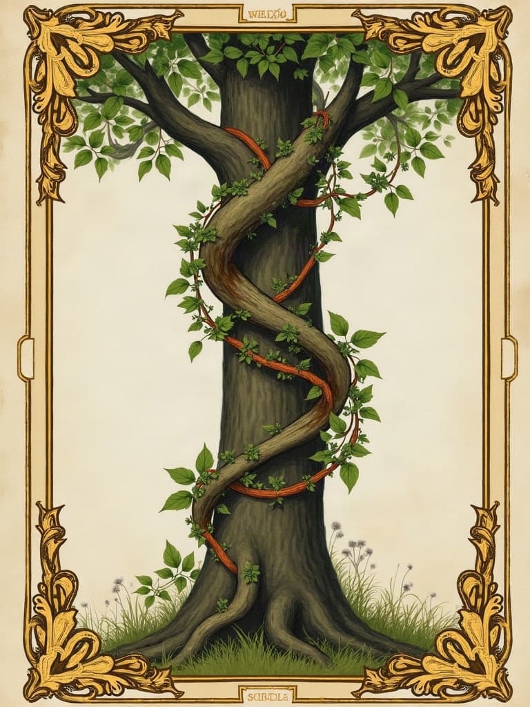 גפנים מכווצות על גזע